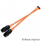 87 (183) Chacott булавы комбинированные 410 мм Black ? Apricot (Абрикосовые (оранжевые) с черными головками)