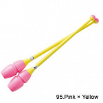 95 (262) Chacott булавы комбинированные 410 мм Pink ? Yellow (Желтые с розовыми головками)
